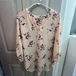 Floral Print Women's Top - Cream
